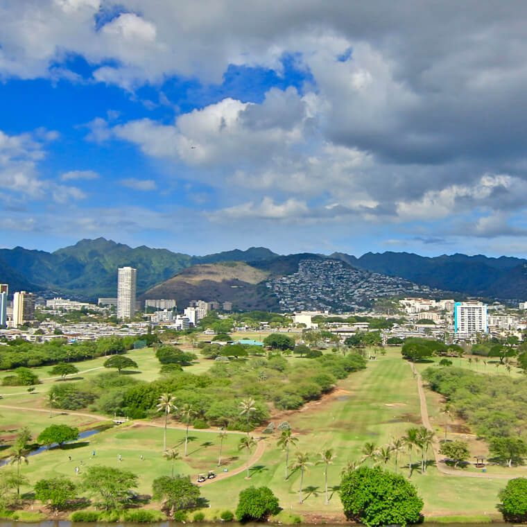 Ala Wai Golf Course and Mountain View