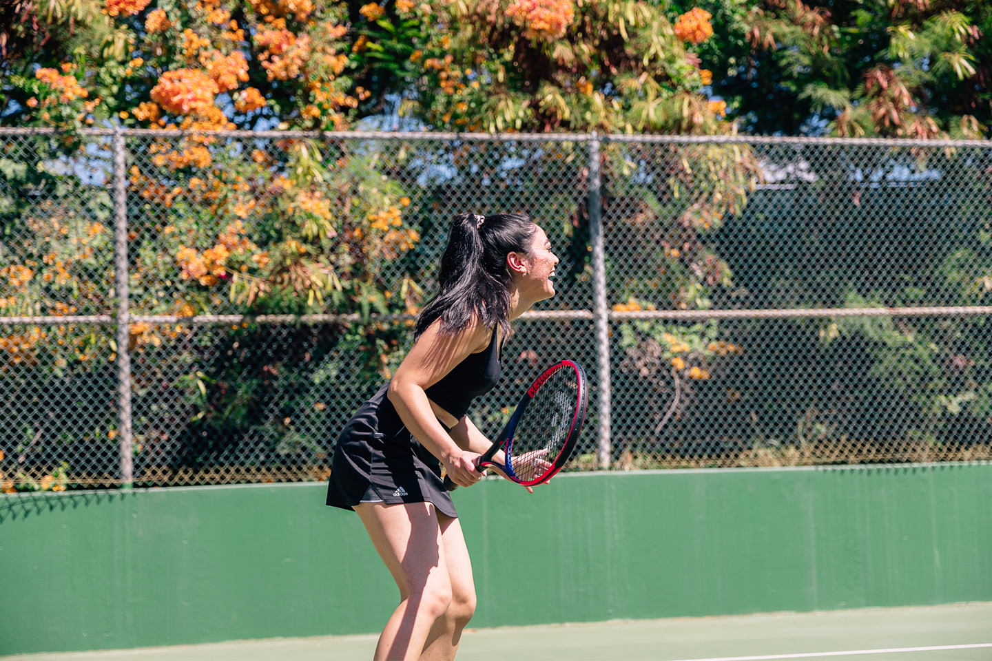 Woman playing tennis